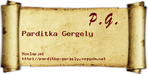 Parditka Gergely névjegykártya